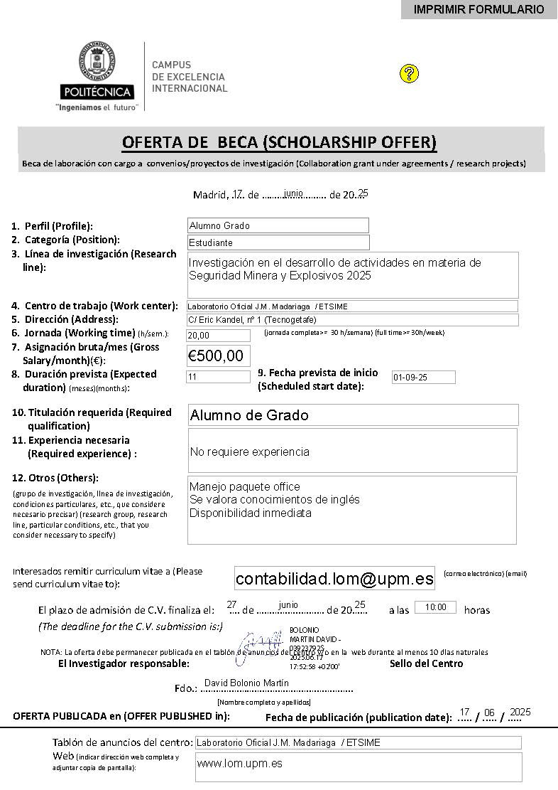 OFERTA BECA JULIO 2025