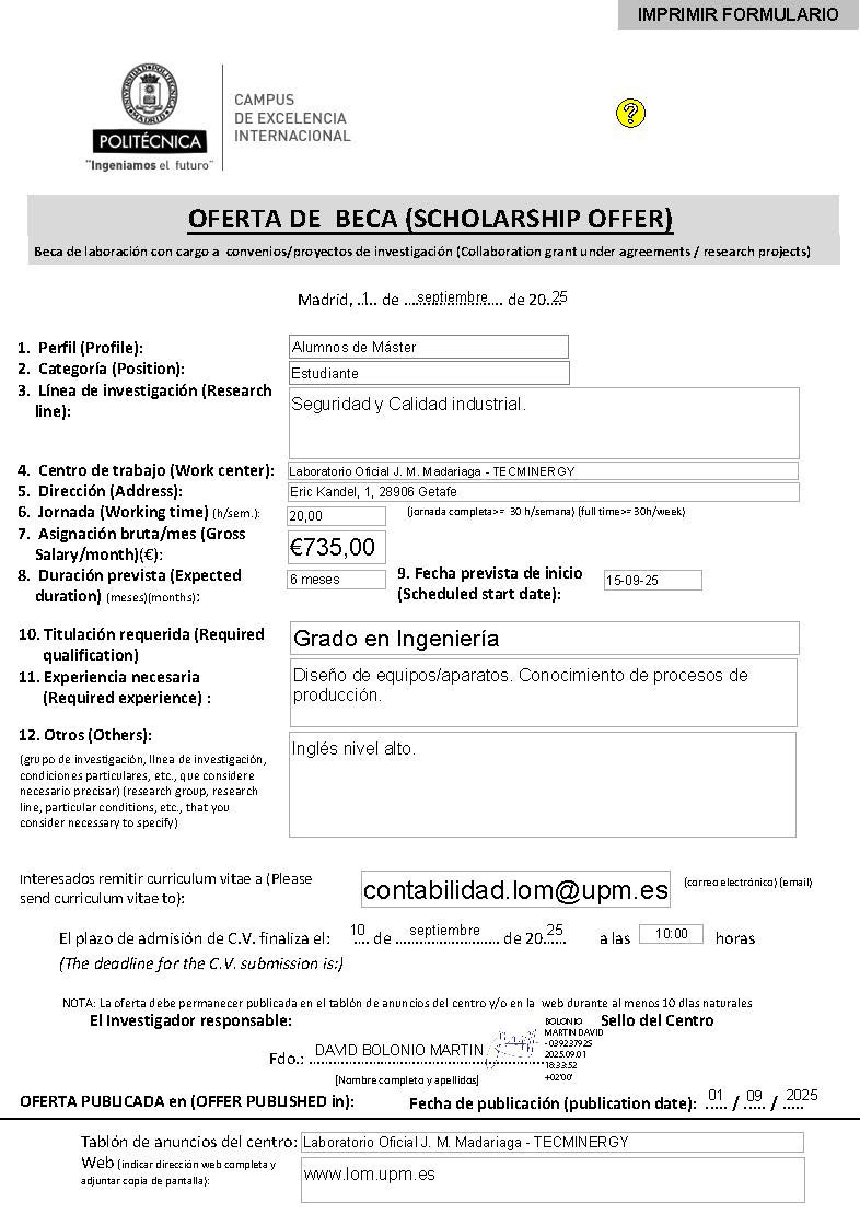 OFERTA BECA SEPTIEMBRE 2025